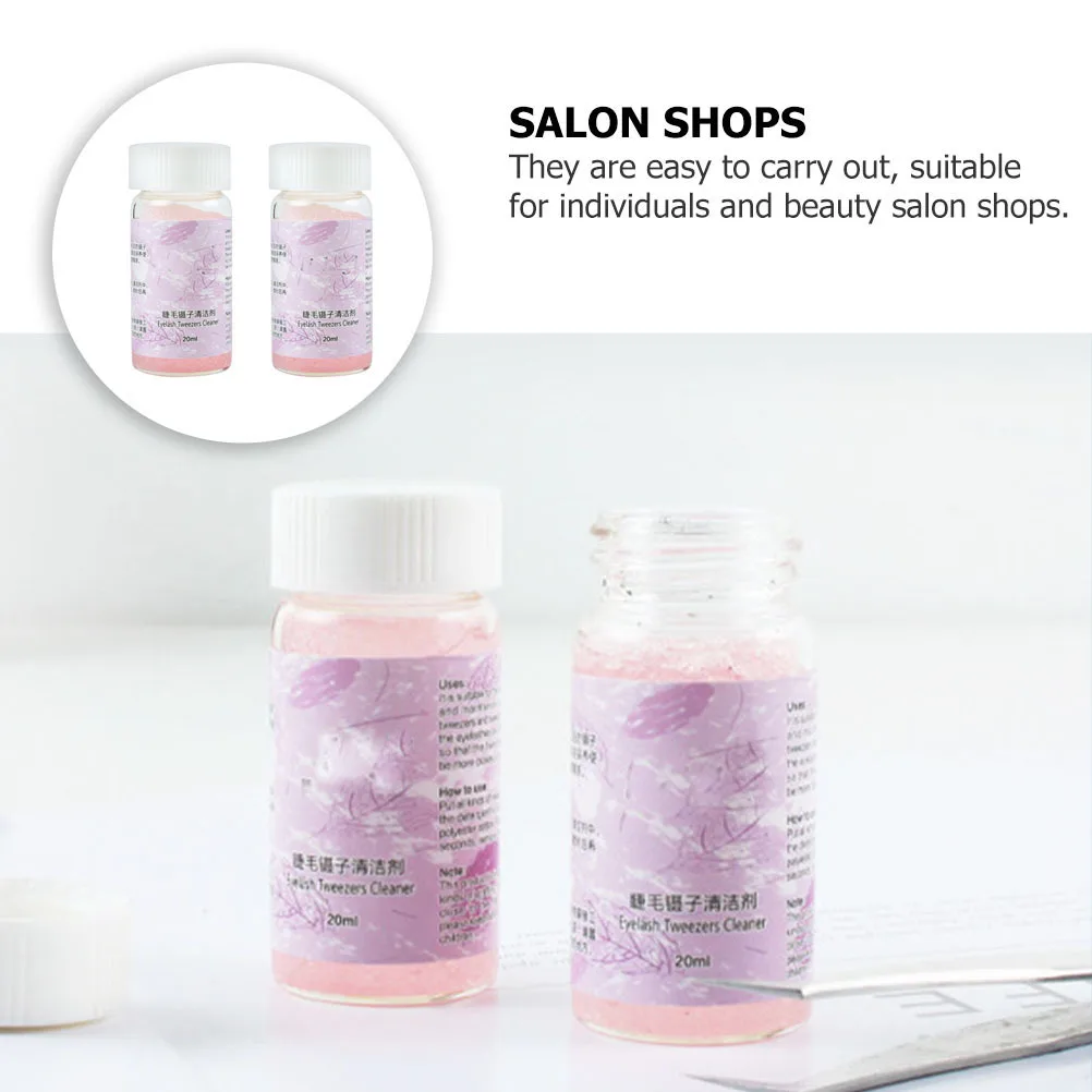 2 個 20 ミリリットルまつげエクステンションピンセット接着剤リムーバー再利用可能で実用的なクリーン接着剤まつげエクステンションピンセットクリーナー