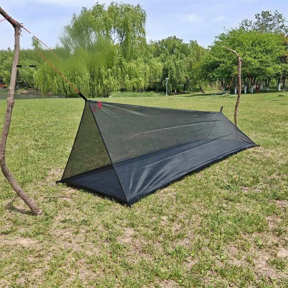 Tienda de Campaña Ultraligera para 1 Persona, Refugio de Malla Anti-Insectos con Piso Impermeable para Excursionismo, Campismo, Supervivencia