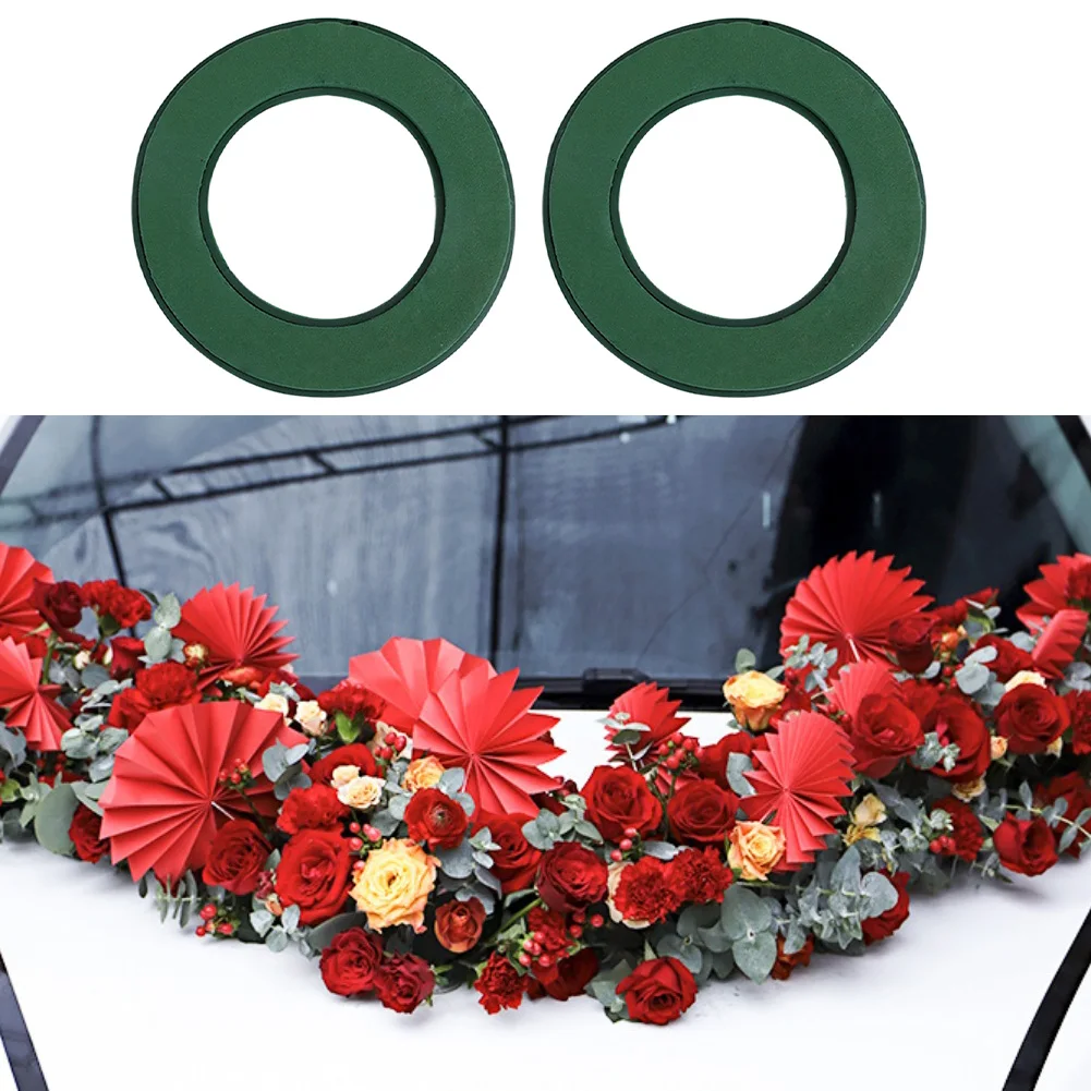 12 Inch Green Foam Craft Wreath Rings Set Sturdy Plastic Back For Floral Arrangements Craft Making, Floral Design Wreath Making