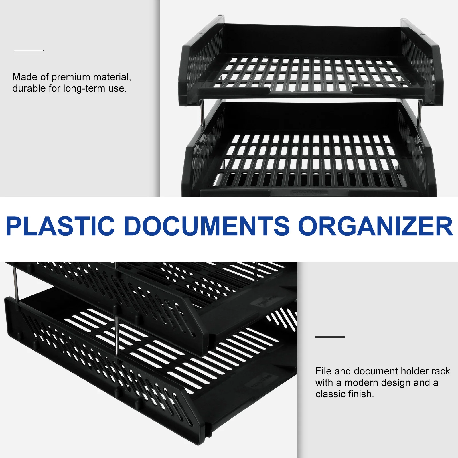 Bandeja de escritorio, estante de archivos de escritorio, estantes de oficina, carpeta Pp, organizador de documentos de pegamento suave