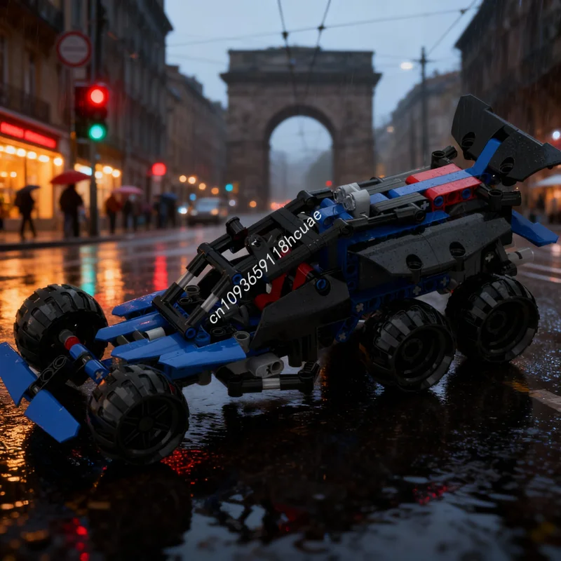 244개 MOC 더블 풀백 킹 테크니컬 모델 블록 장난감 DIY 크리스마스 선물 건설 아이디어 창의적 교육