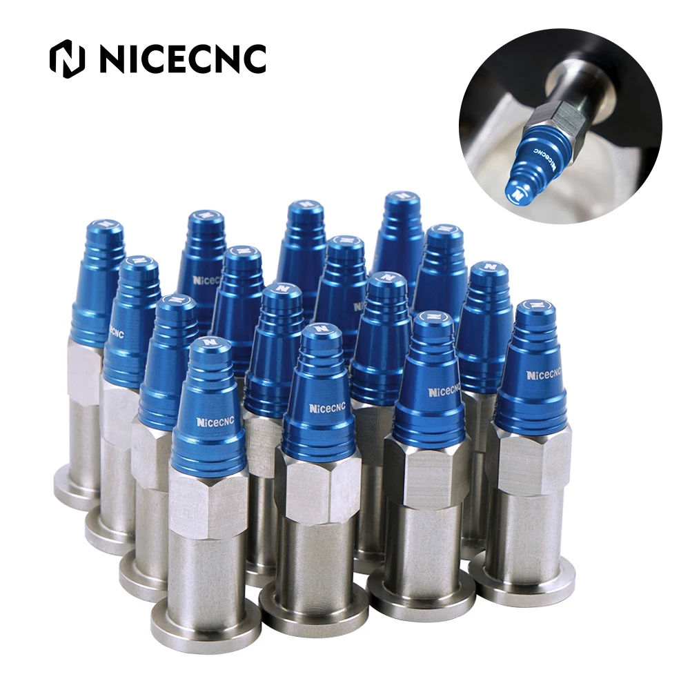 

NICECNC ATV Polished Spiked Wheel Lug Nuts For Yamaha RAPTOR 700 2006-2021 700R 2007-2021 YFZ450 YFZ450R GRIZZLY 700 16PCS Parts