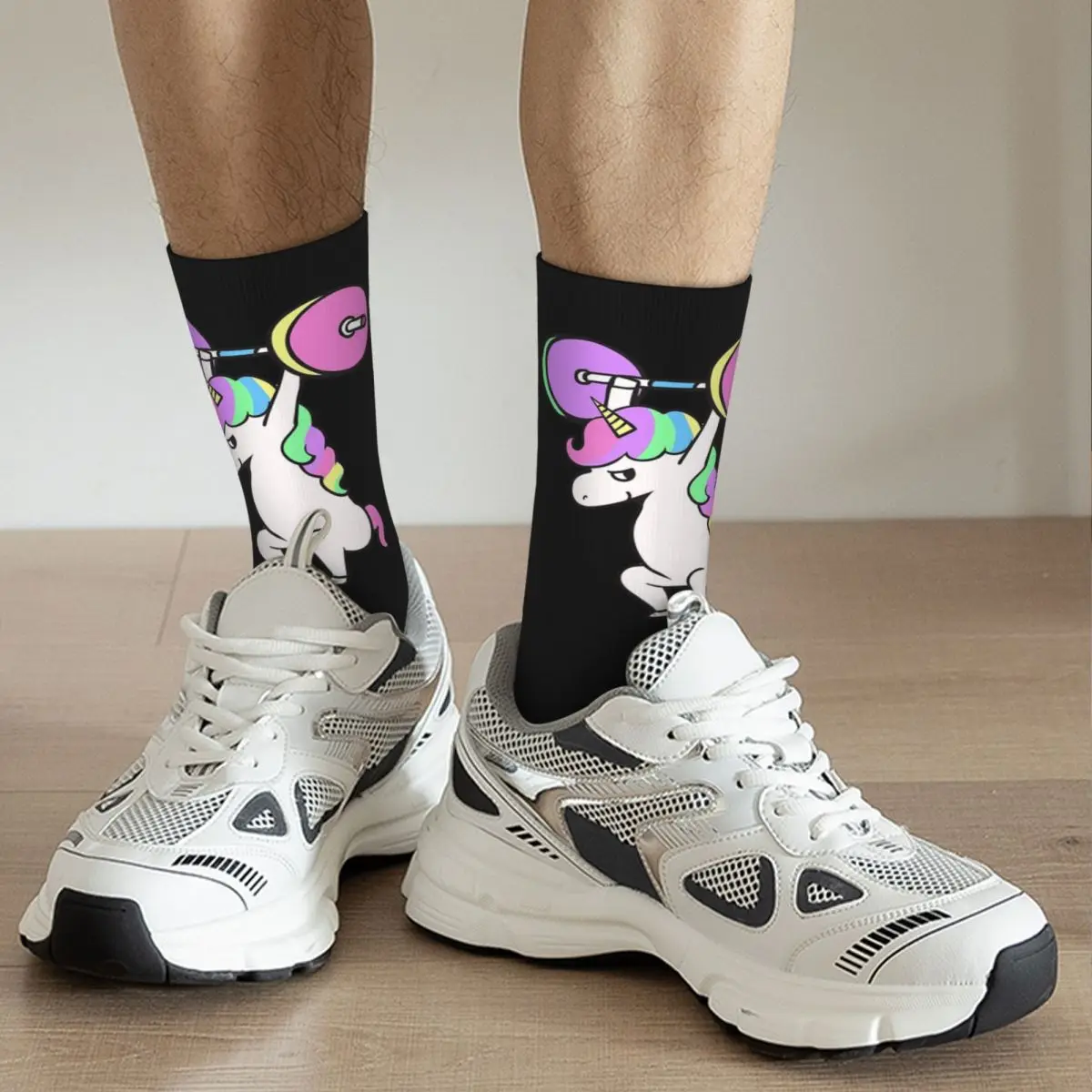 The Snatch ウェイトリフティング ユニコーン ソックス 原宿 スーパーソフト ストッキング オールシーズン ロングソックス 男性用 女性用 クリスマスギフト