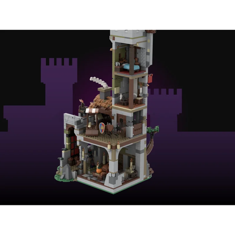 中世の城 Moc ビルディングブロック ウルフパックタワー モデル モジュラーテクノロジー ブリック DIY 組み立ておもちゃ 建設 ホリデーギフト