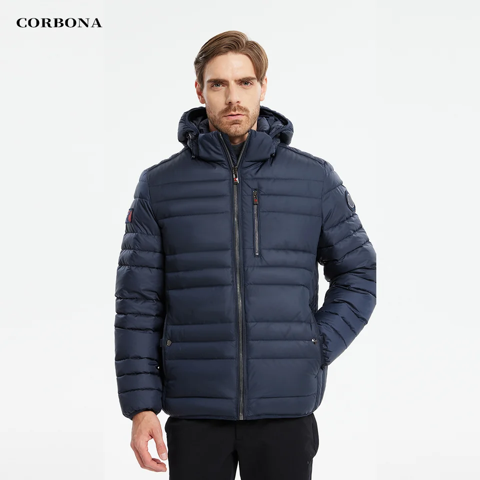 2024 Corbona Winter Männer Mantel dicke Jacke einfrieren warmes Fell abnehmbare Hut Papa Geschenk im Freien coole Mode täglich lässig schwarzen Parka