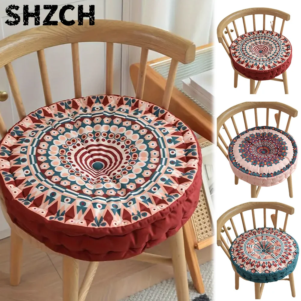 Bohemian Style Round Floor Mat/ Meditation Mat,Suitable for Home Decoration, Indoor Living Rooms, and Outdoor Yoga Mats 원형 방석