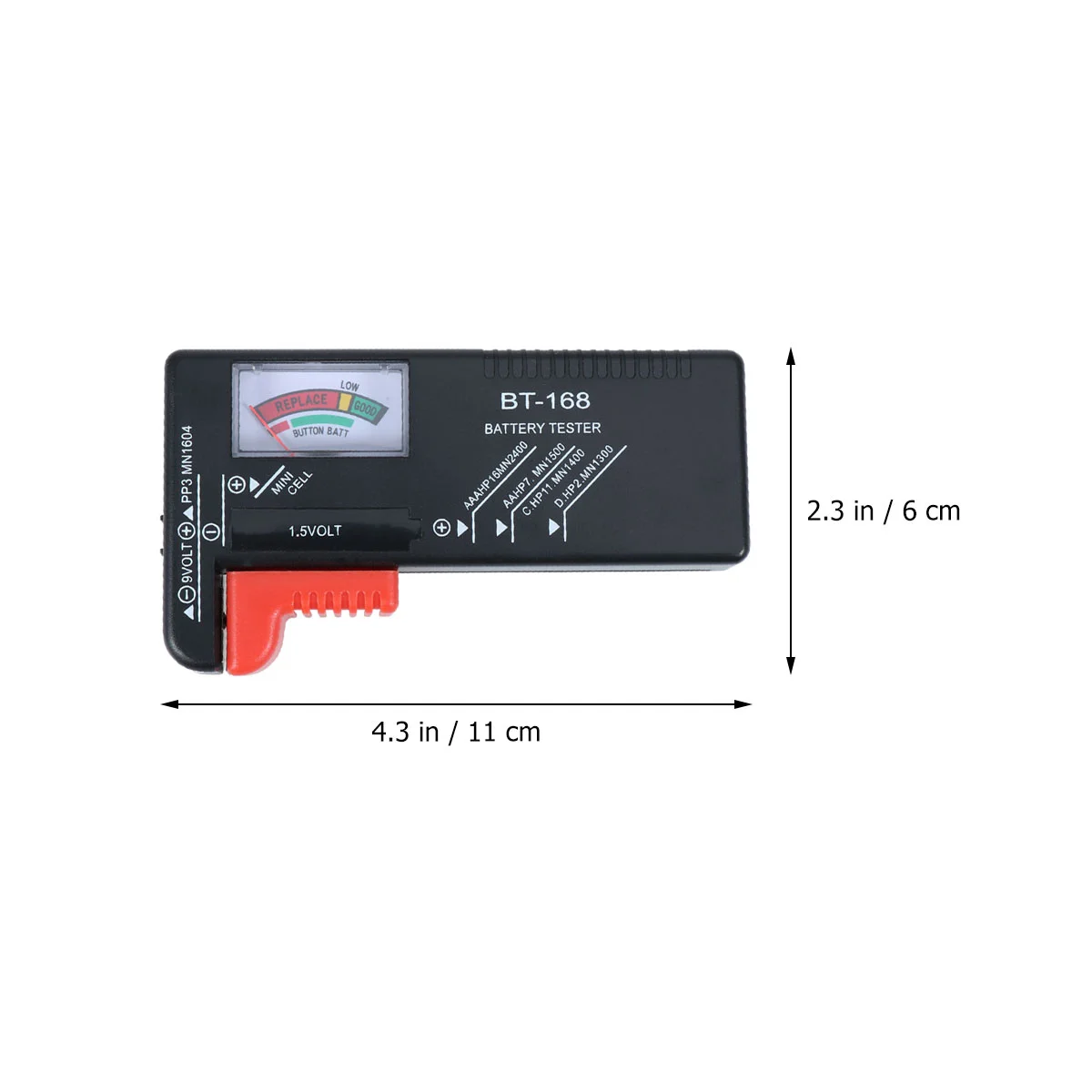 Tester di luce di prova Volt digitale Checker Tensione di carica per AA AAA 9 volt