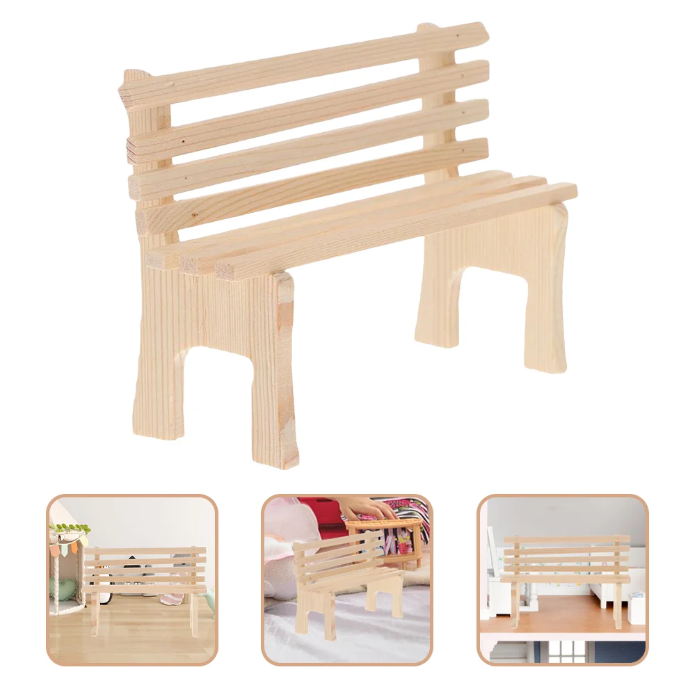 Mini Banc en Bois pour Enfant, Chaise Miniature, Décoration de Jardin, Jouet d'Extérieur, Meubles, 2 Pièces