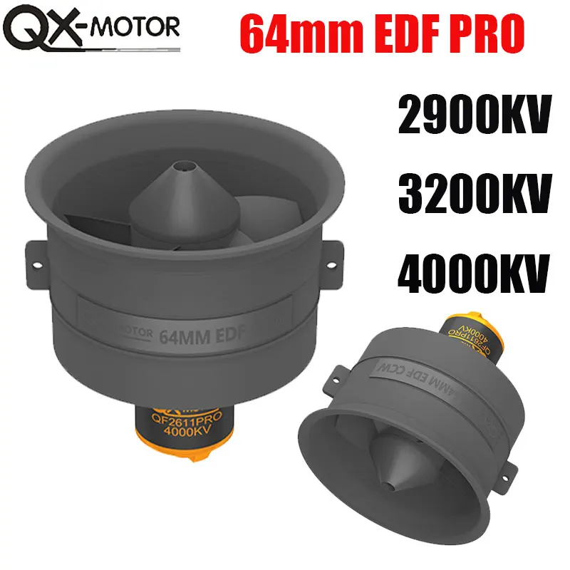 QX-MOTOR QF2611PRO 64 мм 5-лопастной бесщеточный двигатель EDF 2900KV/3200KV/4000KV CW/CCW Запчасти для радиоуправляемых вертолетов/реактивных моделей самолетов