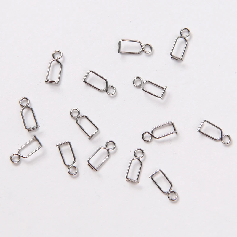 15Pcs Stainless Steel Fishing Snaps Fast Lock Clips for Blowing Tube Squid Jig Fishing Tool Accessories Pesca Wholesale