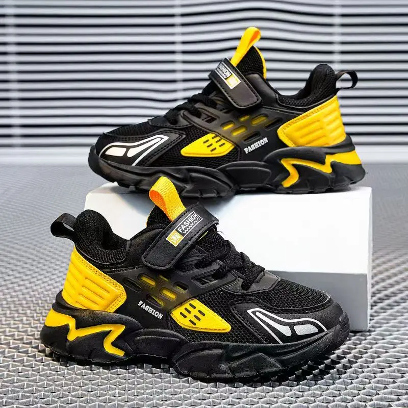 

Children's Mesh Casual Sports Shoes Boys Shoes Spring Autumn New Breathable Velcro Lightweight Cuhk Children's Running Shoes