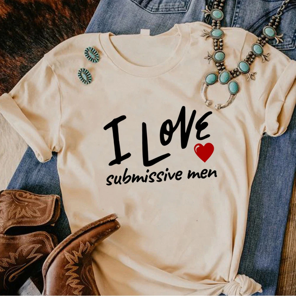 Camiseta "i Love sumisa" para hombre y mujer, camisa divertida de cómic, ropa harajuku de los años 2000