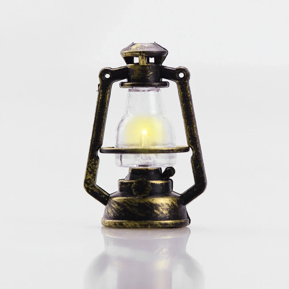 1:6 Scale Miniature Oil Lamp Dollhouse Accessories Retro Style Mini Kerosene Lantern Micro Landscape Decor Scene Ornaments