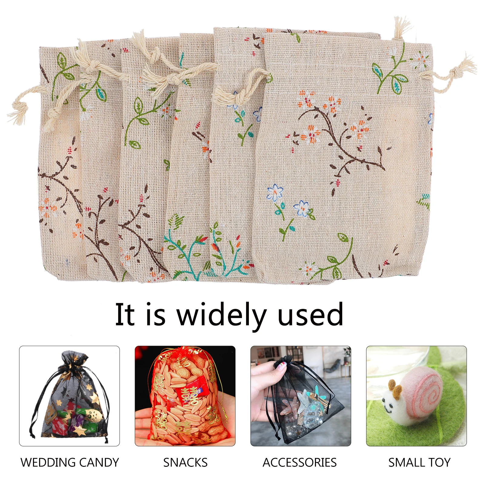 

50pcs Sachet Pouch Chinese Style Drawstring Bags Burlap Linen Gift Bag For Wedding Party Christmas Jewelry Candy Soap Decor