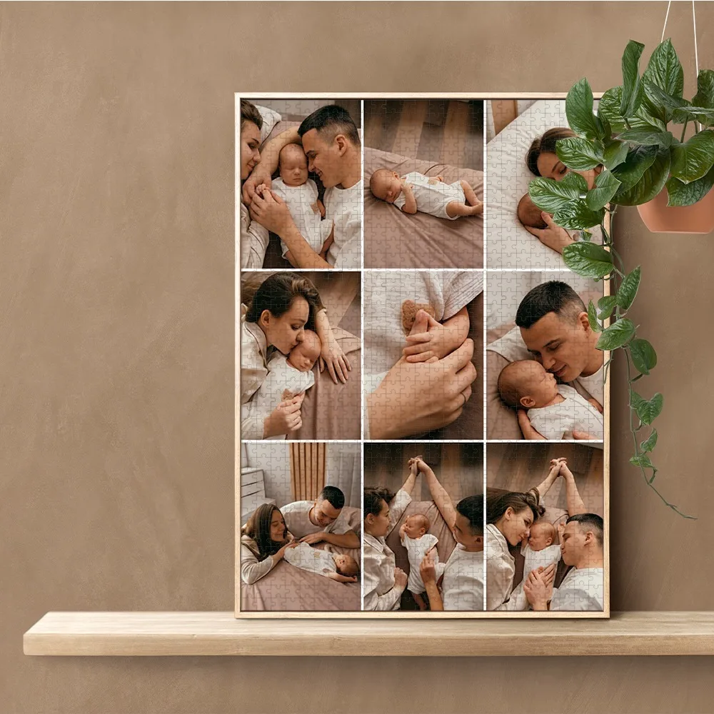 35/300/500/1000pcs Personalized Custom Photo Puzzle Family Photo DIY Puzzle Portrait Painting Handmade Birthday Gift