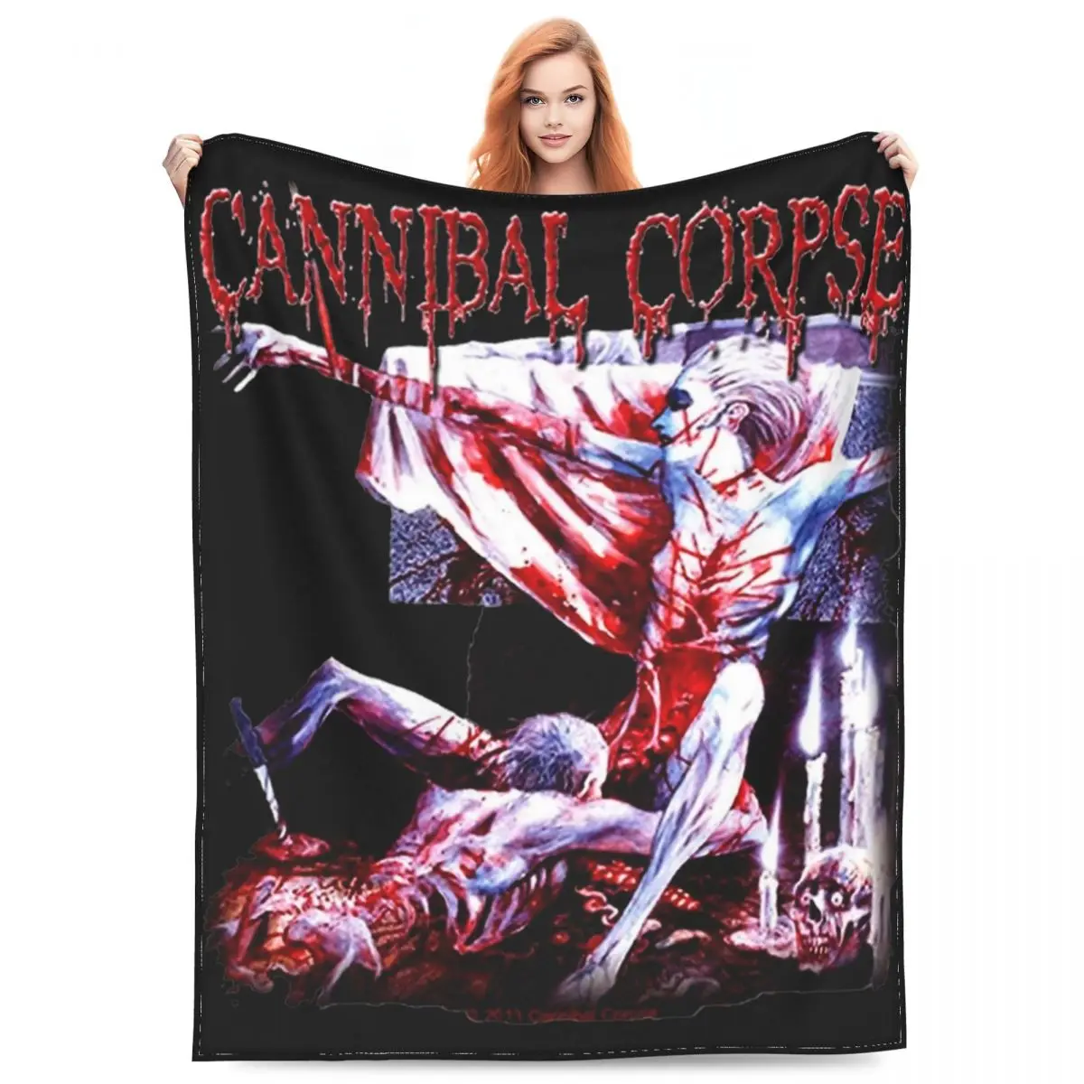 Cannibal Corpse Rock Band Merchandise Blanket Coral Fleece Plush Sofa Heavy Metal Throw Blanket Cozy Warm for Office Bedspreads