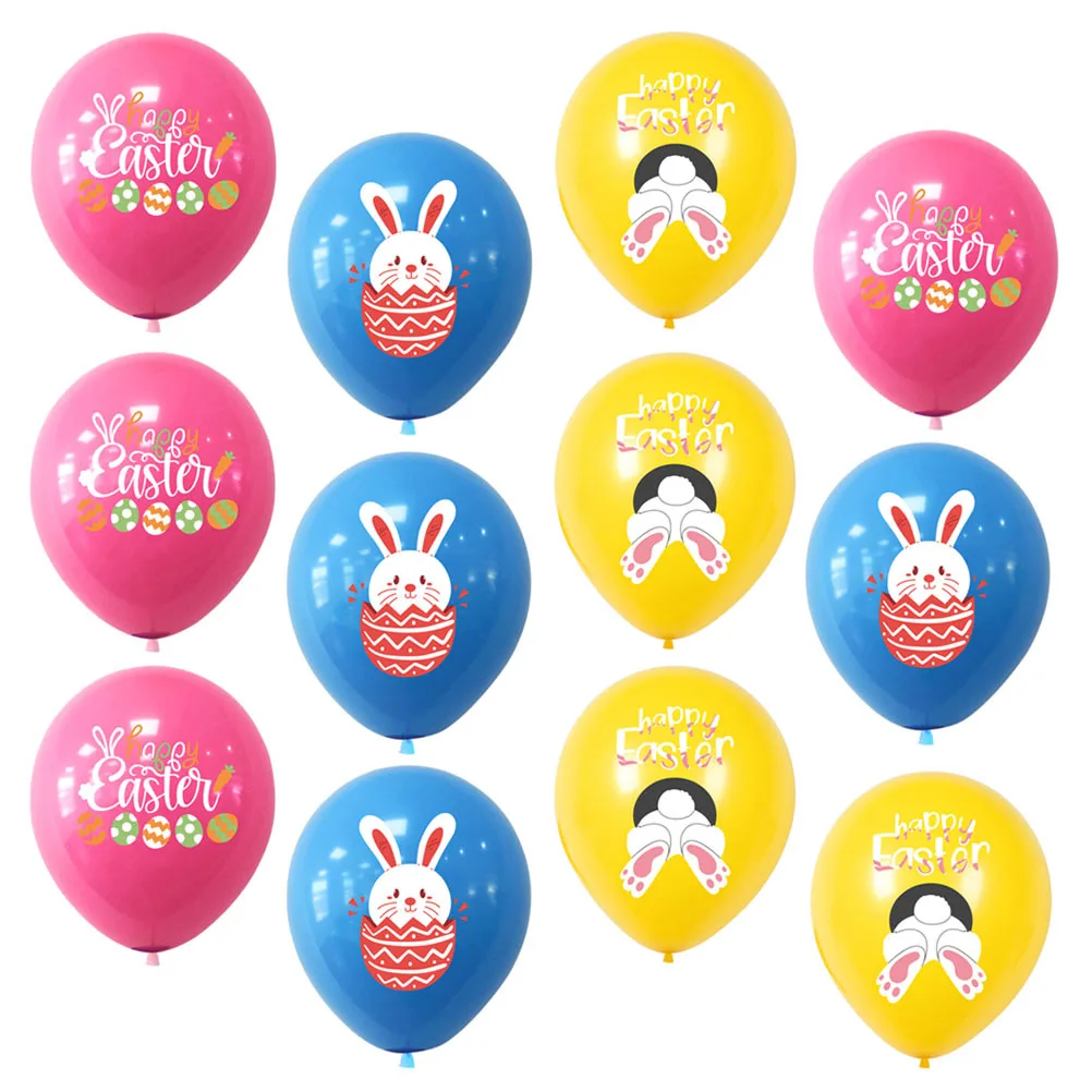 

24Pcs Easter Egg Balloons Easy to Inflate Latex Balloon Set for Joyful Celebration Easter Party Balloons Set Supplies