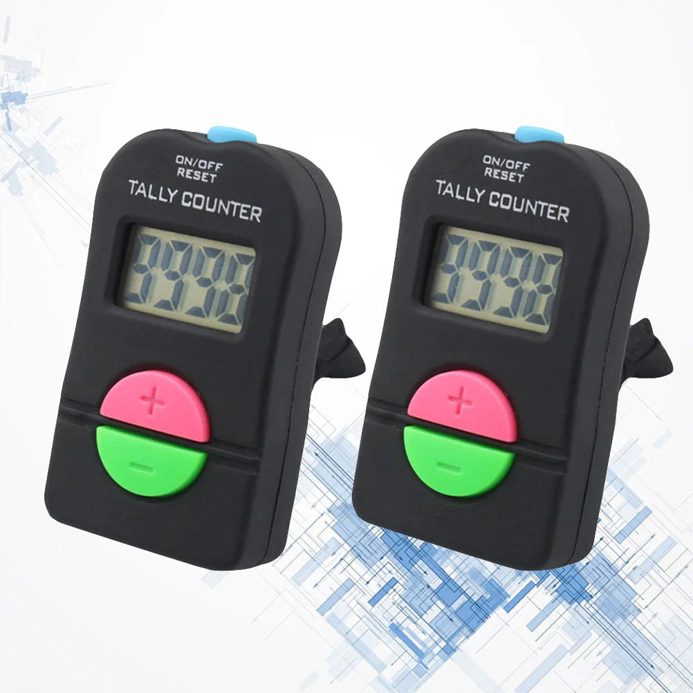 2 PCS Manual Digital /Minus Display Number Clicker Black LED Countdown