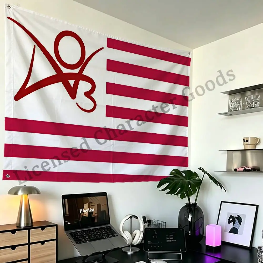 Ao3 Red and Striped Flag Polyester Fabric Rustproof Grommets 50x70 60x90 70x115 100x150 150x200 cm Decor Banner
