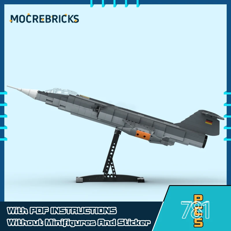 

MOC Assemble Building BlocksAirplane Military Model F-104 Starfighter Technology Bricks Aircraft Puzzle Toys For Children Gift