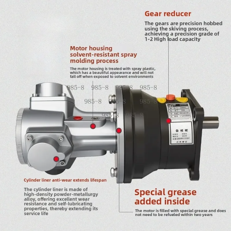 Explosion Proof Industrial Safety Air Power Equipment with CPG Gear Reducer, DAM4 Piston Type Durable Pneumatic Motor
