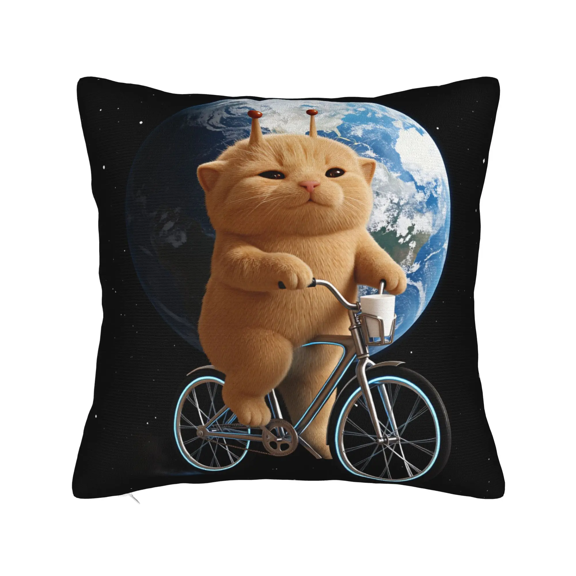 Space Bike Aliens Cat Pillowcases  Morden Pillow Case For Sofa Home Decoration Design Pillow Cover