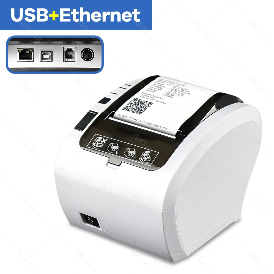 80mm Thermal Receipt Printer Work with Windows USB Ethernet Seri Wifi Bluetooth Port Bill Machine Maker Kitchen Pos Desktop Auto image 3