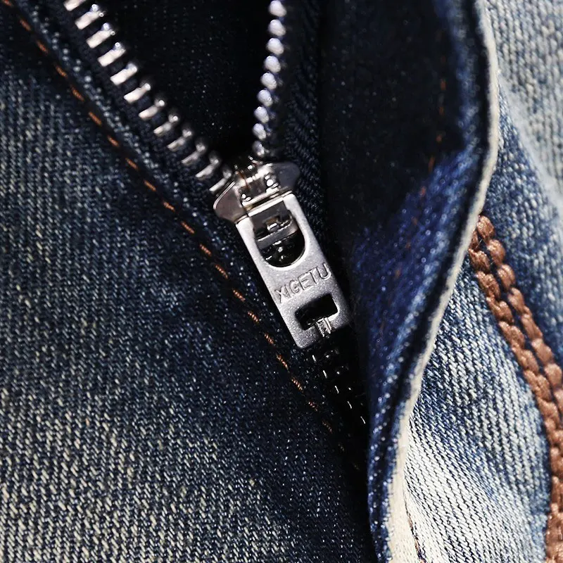 Designer Fashion Men Jeans High Quality Retro Washed Blue Stretch Slim Fit Ripped Jeans Men Y2K Vintage Denim Pants Hombre