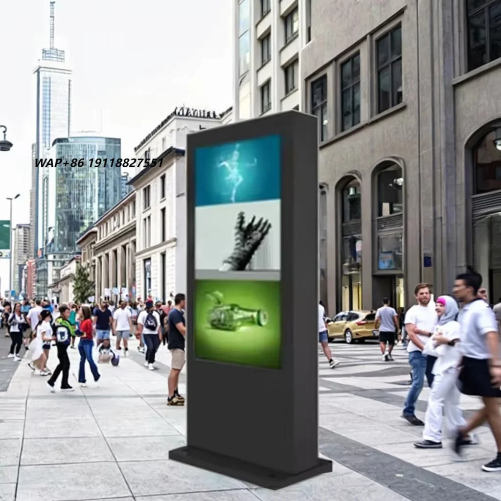 Outdoor IP65 Waterproof Touch Screen Kiosk Floor Standing Display Player Machine for Building Park School Advertising