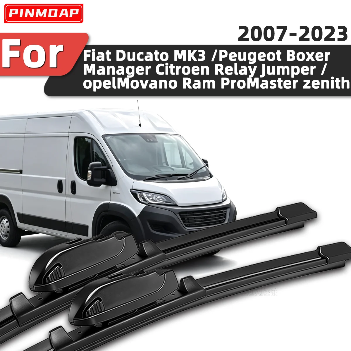 2pcs Car Front Windshield Wipers Fit For For Fiat Ducato Mk3 Peugeot Boxer Manager Citroen Relay Jumper 2007-2023 Auto Parts