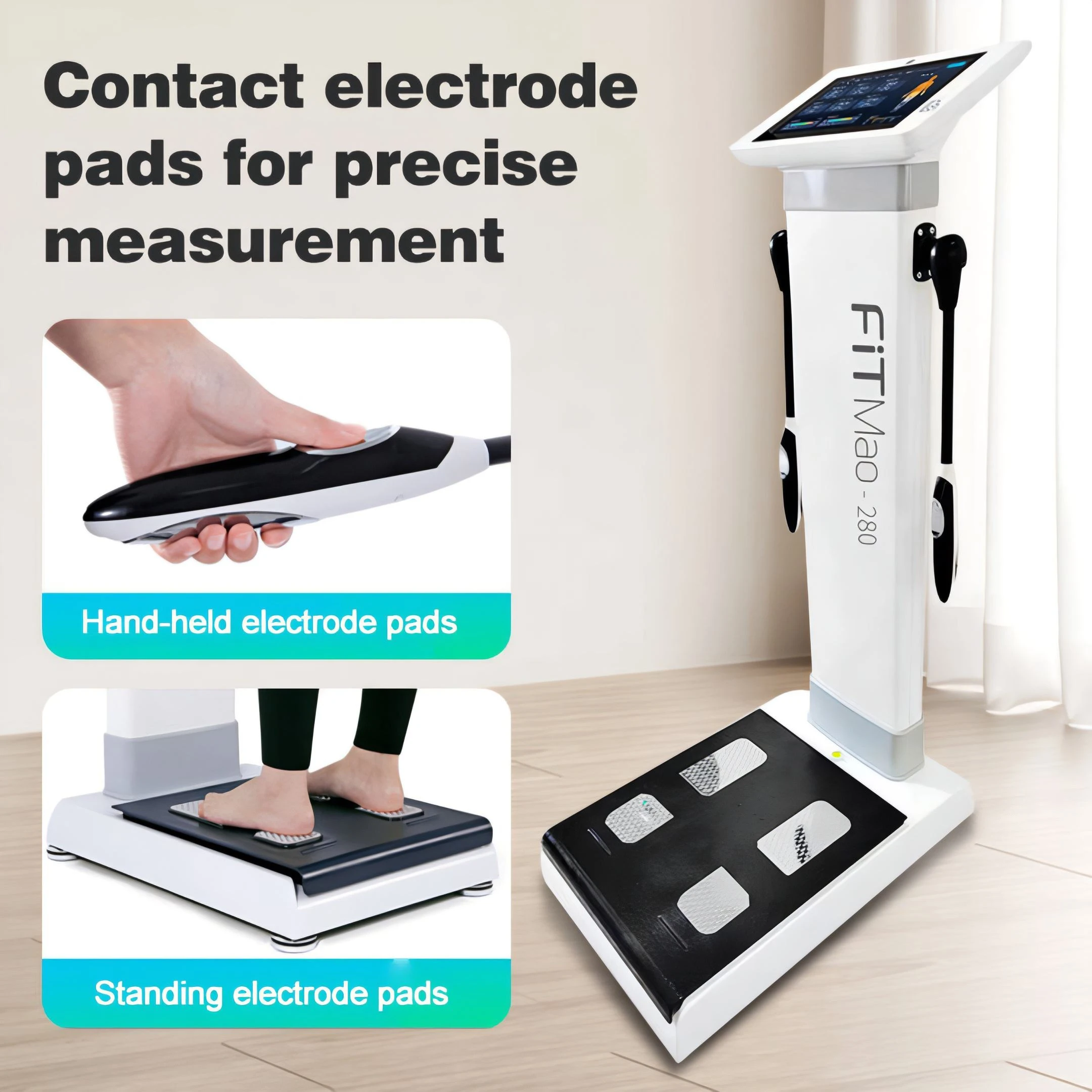 Professional 8 Electrodes Body Composition Analyzer BIA Multi-Frequency BMI Scale Height Weight Measurement Machine