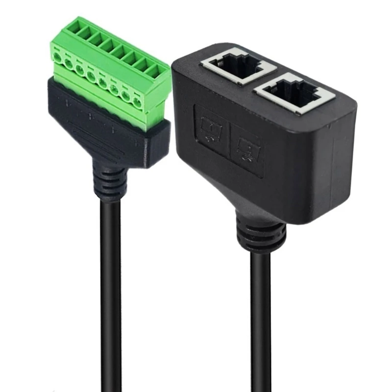 Y5H RJ45 Cat6 8P8C Female to 8Pins Screw Terminal Adapter for Cat5/6/7 Ethernet Extension and CCTV DVR Networking Connection