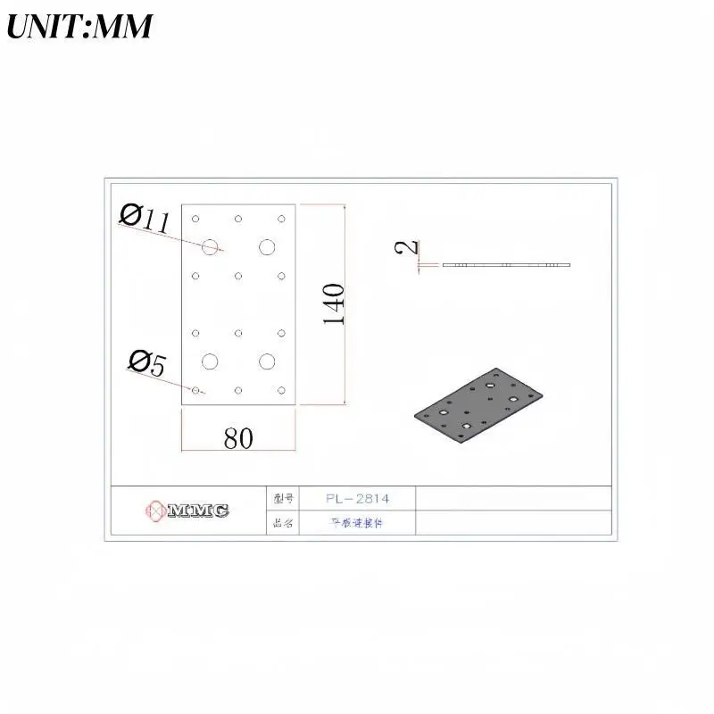 موصلات الألواح المسطحة، وموصلات الهيكل الخشبي، والتجهيزات المعدنية للمنزل الخشبي PL-2814 #2