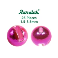 25 piezas 32 colores 1,5-3,5 mm cuentas de tungsteno ranuradas para atado de moscas