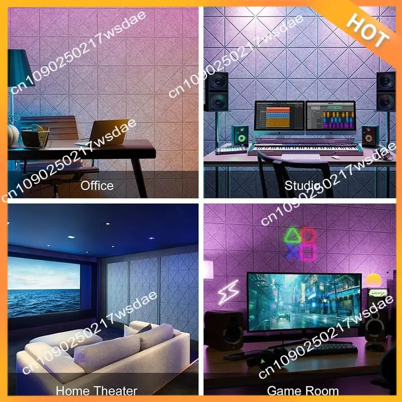 

X08A 12 упаковок акустических панелей с самоклеящимися, звукоизоляционные пенопластовые панели размером 12x12x0,4 дюйма, звукопоглощающая плитка для стен