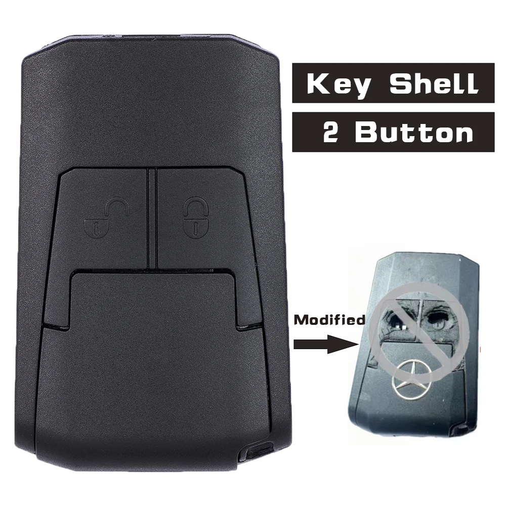 KEYECU Modified Smart Remote Key Shell Key House Case 2 Button for Mercedes-Benz