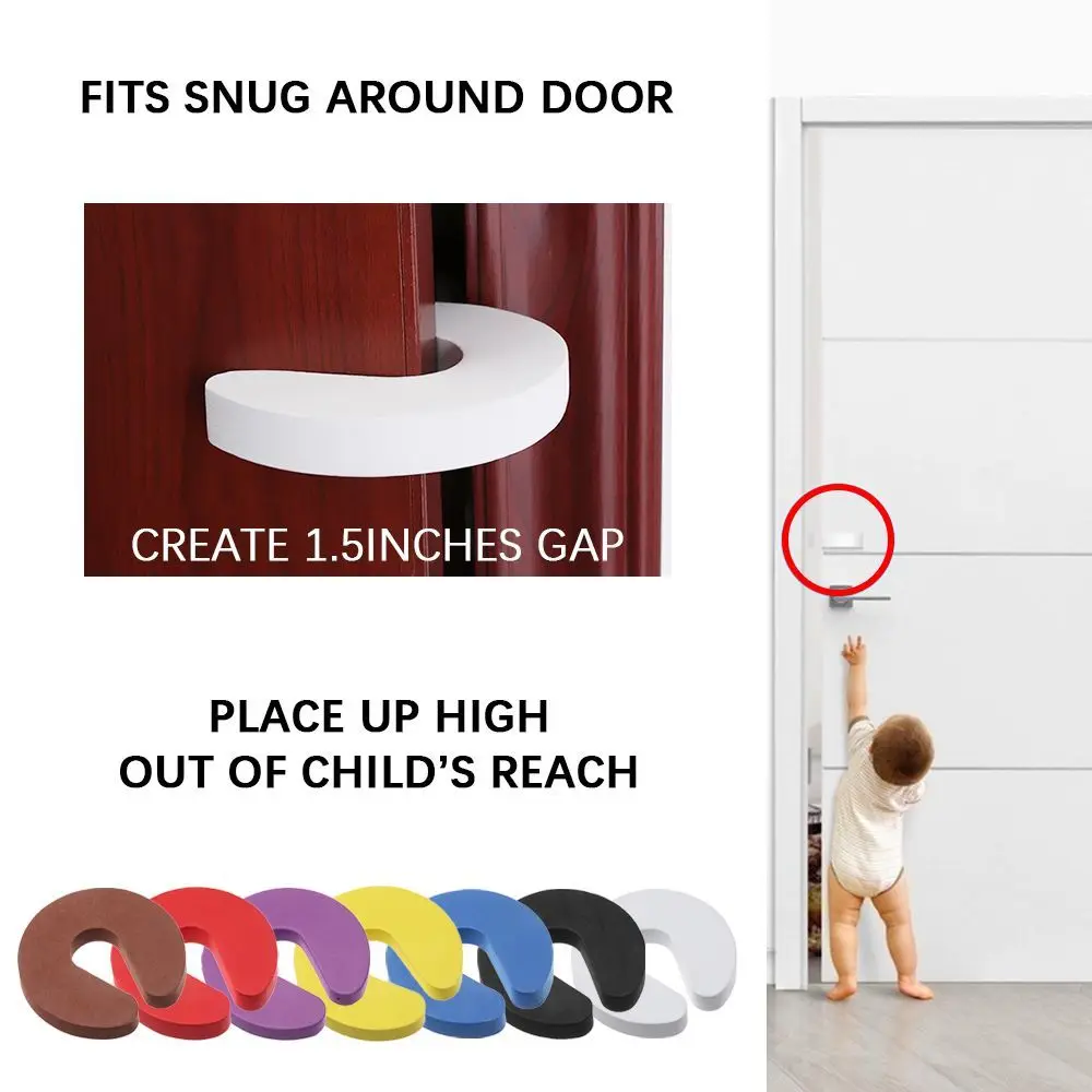 Door Clip Soft Foam Door Stopper Guard Finger Protector Kitchen Bedroom Door Stopper Practical Home Security Tools Hardware