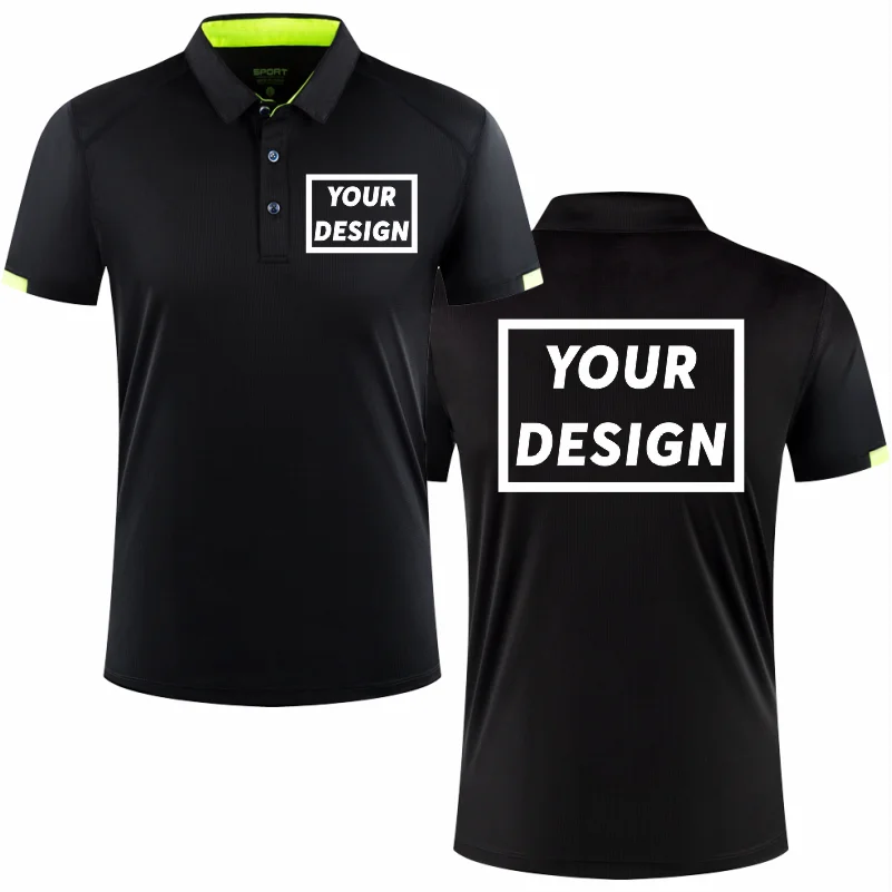 Quick Dry Polo Custom Logo Lapel Short Sleeve Polo Embroidery Text Company Team T-shirt Printing Design Pattern