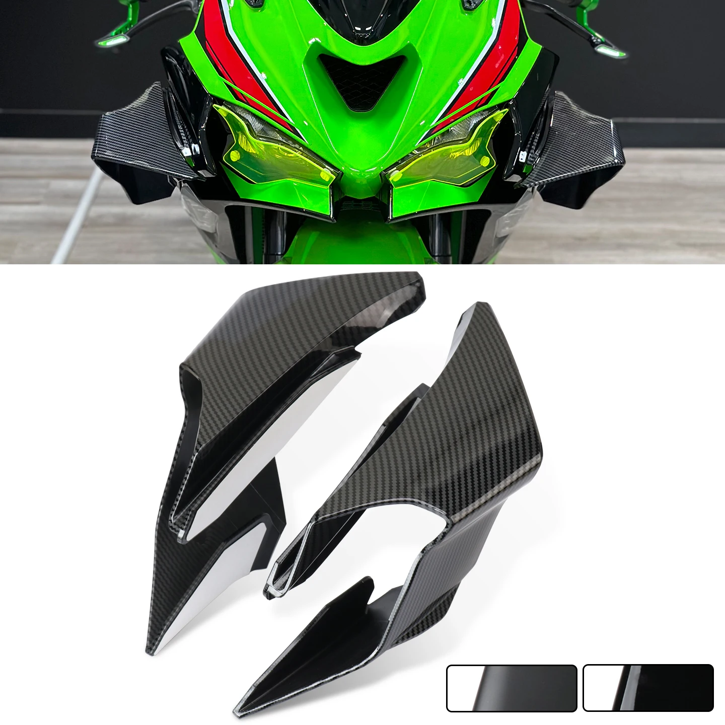 Motorcycle Side Fairing Winglets Spoiler Aerodynamic Wing Shell Cover Protection Kit For ZX6R ZX-6R ZX 6R ZX636 2024 2025 2026