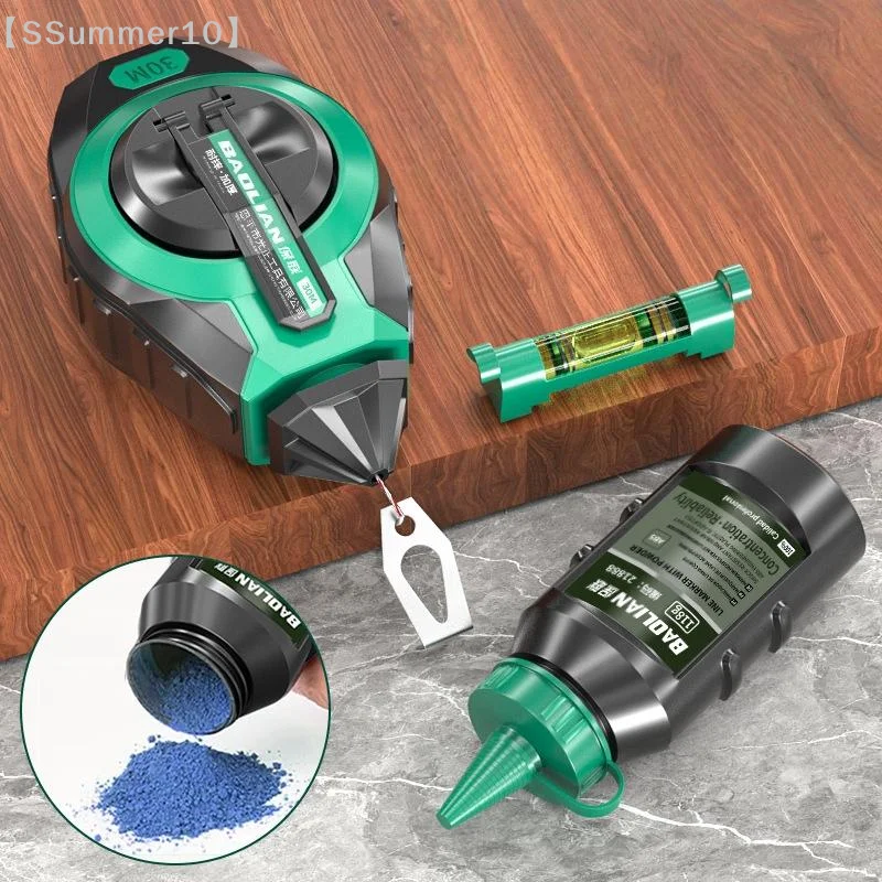 【ssummer10】3-pecas-de-ferramenta-de-marcacao-com-linha-de-giz-retracao-rapida-e-ponta-fina-para-marcenaria-oficina-e-reforma-residencial【ss】