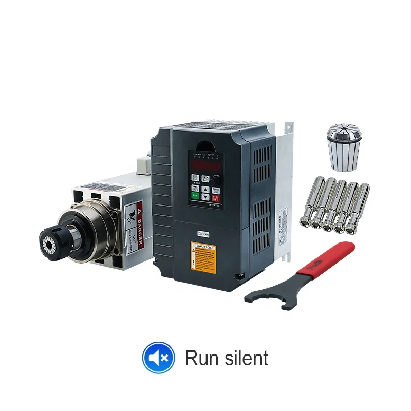 300 هرتز 18000 دورة في الدقيقة مم ER32 220 فولت 12A كرة فخارية مغزل تبريد الهواء 4.5KW مخرطة المغزل ومجموعة VFD 5.5KW #3