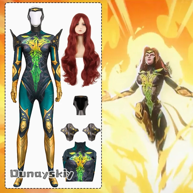 Phoenix Cosplay juego Rivals disfraces {Anna zhang Online} mono Zentai de LICRA estampado 3D medias de mascarada para fiesta de Halloween ‌