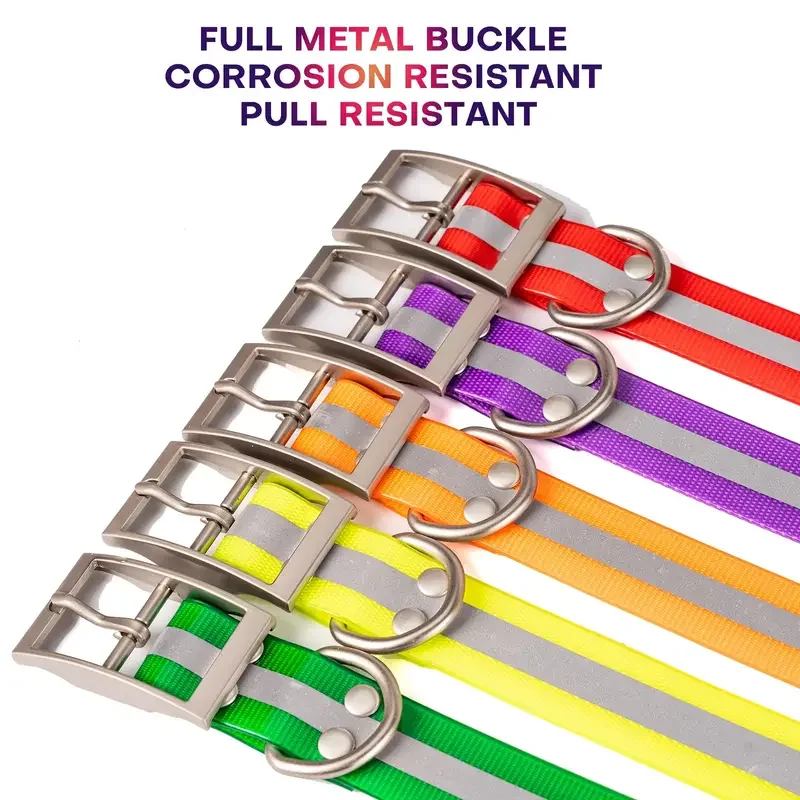 Wasserdichtes TPUDog-Halsband, reflektierend, geruchsabweisend, verstellbare Metallschnalle, langlebiges Haustierhalsband für mittelgroße und große Hunde, Outdoor-Training – Detail 3