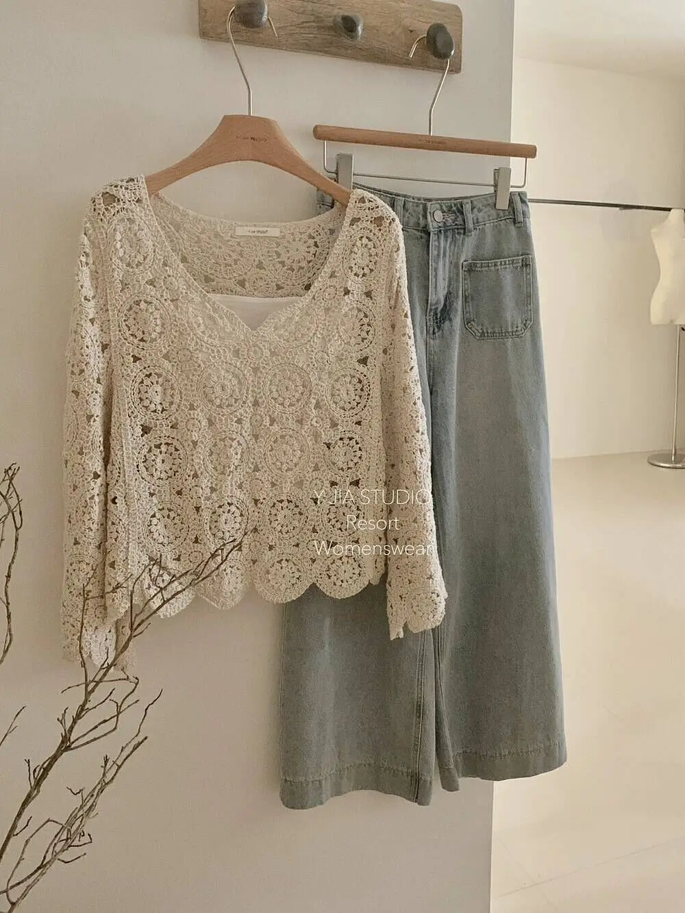 French Light Luxury Hollow Out Hook Flower Tops 2024 Women Spring Summer High Quality Linen Loose T Shirt X949