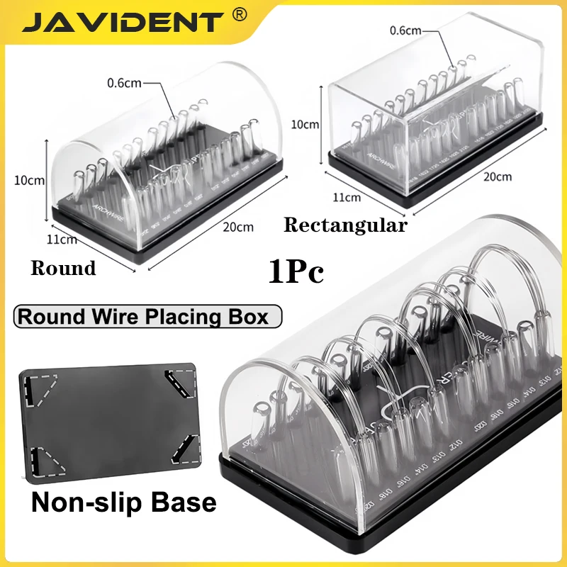 JAVIDENT 1-Piece Dental Acrylic Organizer  Orthodontic Round/Rectangular Wire Storage Box  Laboratory Supplies