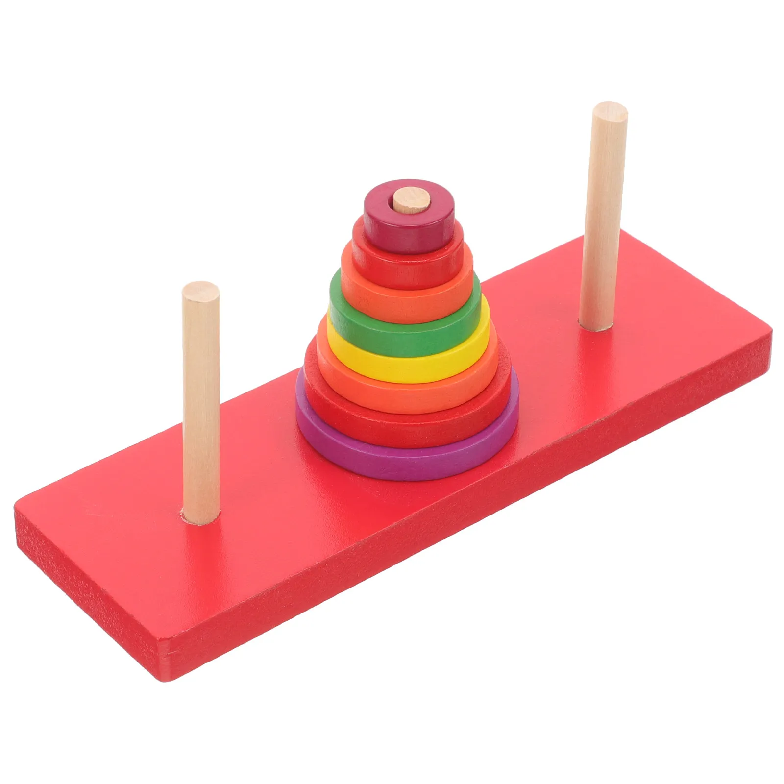 Set di 1 Torre di Anelli in Legno Colorati, Gioco Educativo per Bambini, Sviluppa Creatività, Logica e Coordinazione Occhio-Mano