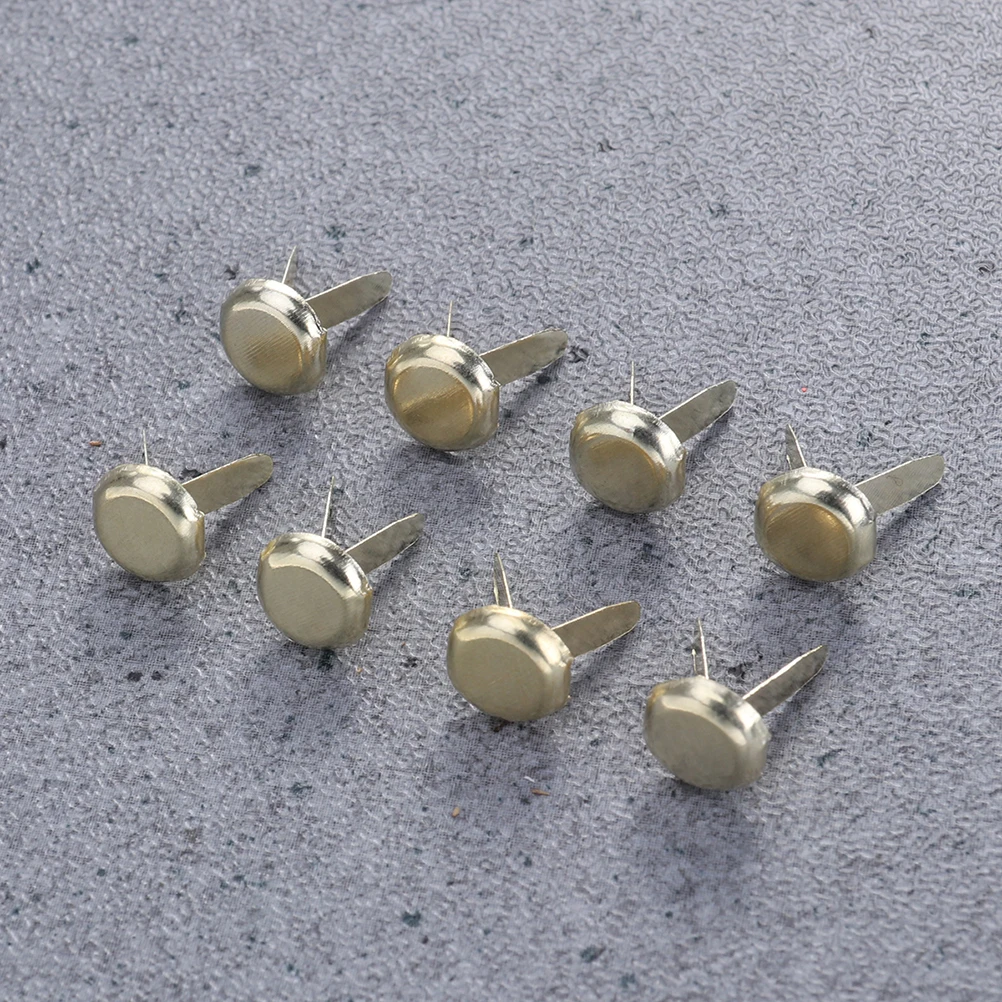 

200pcs Electroplated Two-Leg Paper Fasteners Metal Brads Rustproof For Crafts Scrapbooking Office Use Golden Finish