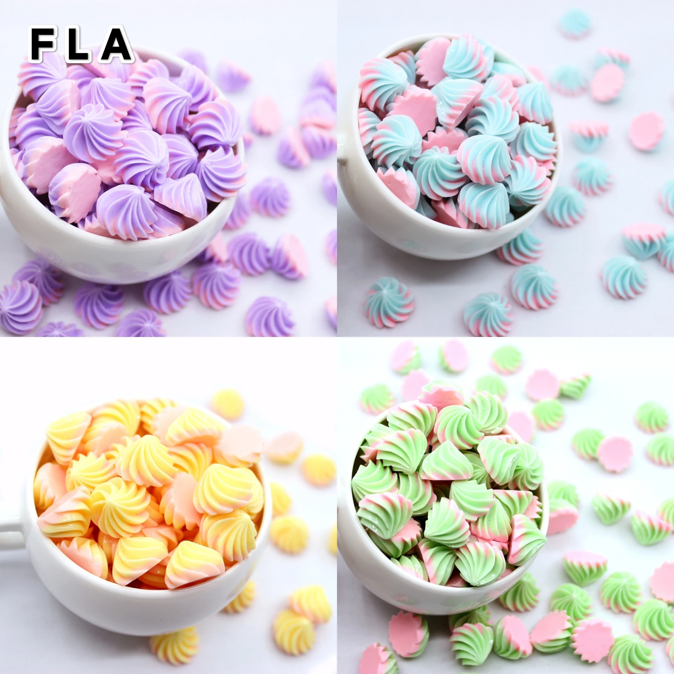 10 teile/beutel Kawaii Creme Candy Miniatur Dekor Harz Marin Zucker DIY Dekor Telefon Fall Dekoration – Detail 3