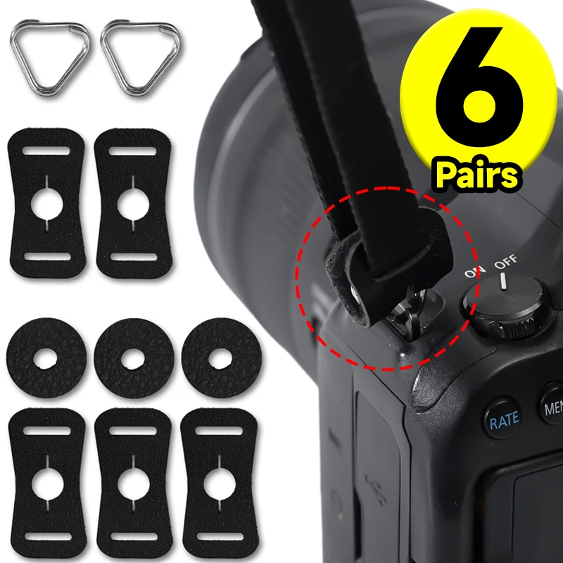 

Camera Strap Lug Ring Triangle Split Rings Hook with Leather Pad Cover for Fujifilm Canon Nikon Sony DSLR Camera Shoulder Straps