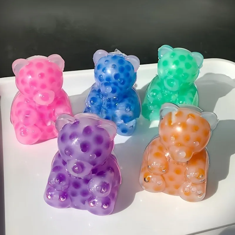 スクイーズリトルベア ニキビを絞るフィジェットトイ ウェットソフトキュートアニマル減圧玩具 クリエイティブキュート抗ストレスギフトいたずらおもちゃ